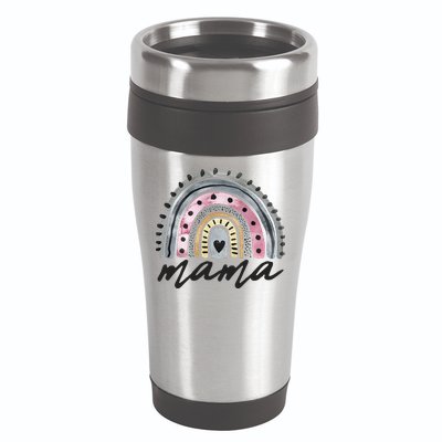 Boho Rainbow Mama Watercolor New Mom 16oz Travel Tumbler
