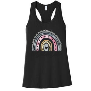 Boho Rainbow Mama Watercolor New Mom Women's Racerback Tank