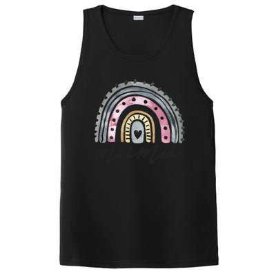 Boho Rainbow Mama Watercolor New Mom PosiCharge Competitor Tank