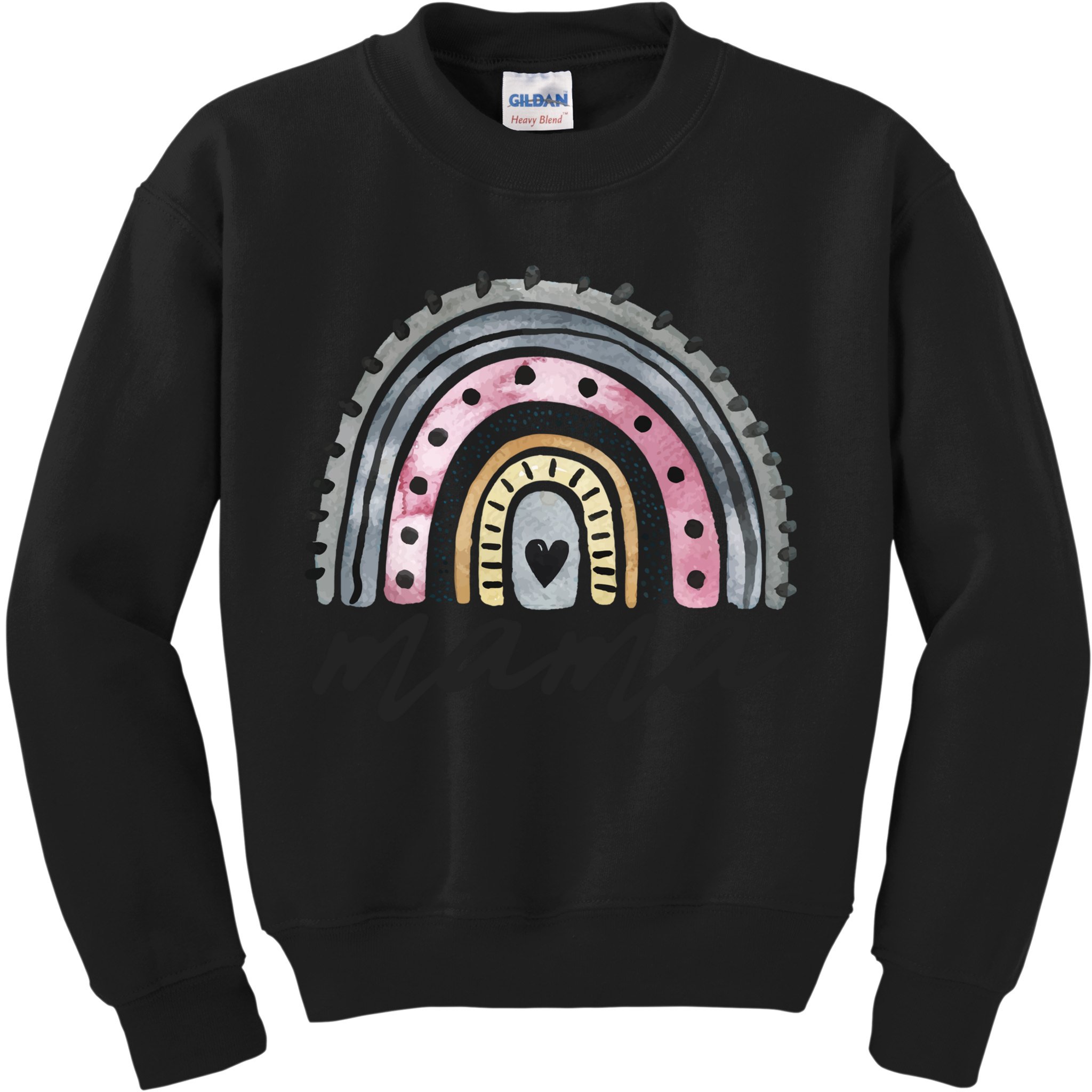 Boho Rainbow Mama Watercolor New Mom Kids Sweatshirt
