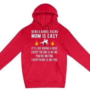 Barrel Racing Mom Funny Barrel Racing Mother Premium Pullover Hoodie