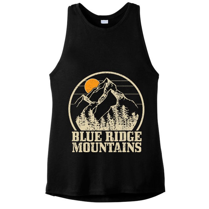 Blue Ridge Mountains Vintage Vintage Hiking Camping Gift Ladies PosiCharge Tri-Blend Wicking Tank