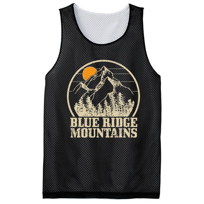 Blue Ridge Mountains Vintage Vintage Hiking Camping Gift Mesh Reversible Basketball Jersey Tank