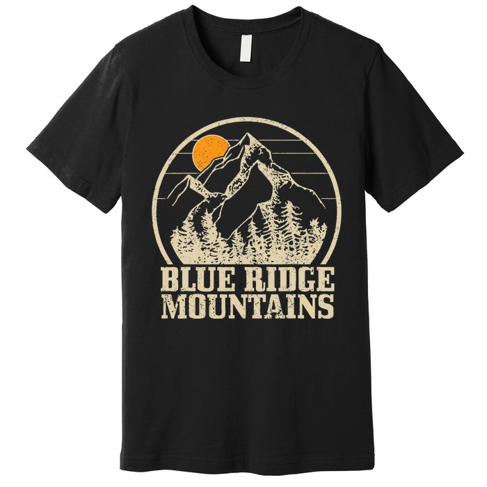 Blue Ridge Mountains Vintage Vintage Hiking Camping Gift Premium T-Shirt