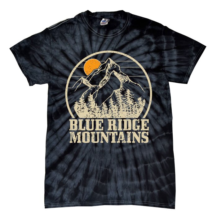 Blue Ridge Mountains Vintage Vintage Hiking Camping Gift Tie-Dye T-Shirt