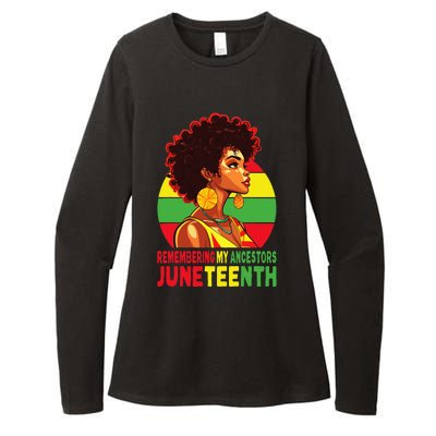 Black  Remembering My Ancestors Juneteenth Womens CVC Long Sleeve Shirt