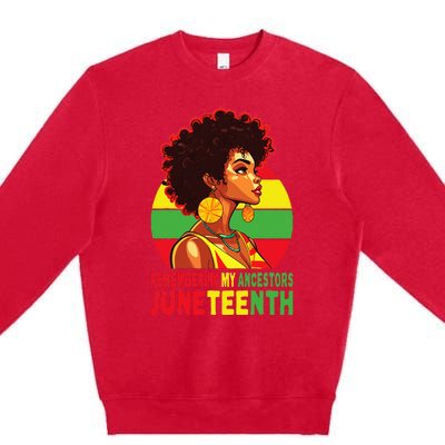 Black  Remembering My Ancestors Juneteenth Premium Crewneck Sweatshirt