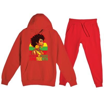 Black  Remembering My Ancestors Juneteenth Premium Hooded Sweatsuit Set