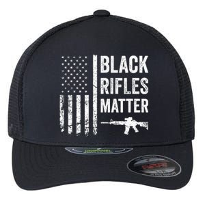 Black Rifles Matter Funny Pro Gun Rights American Flag Flexfit Unipanel Trucker Cap