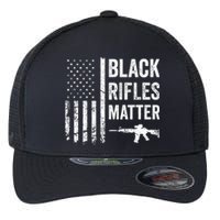 Black Rifles Matter Funny Pro Gun Rights American Flag Flexfit Unipanel Trucker Cap