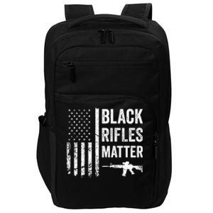 Black Rifles Matter Funny Pro Gun Rights American Flag Impact Tech Backpack