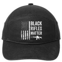 Black Rifles Matter Funny Pro Gun Rights American Flag 7-Panel Snapback Hat