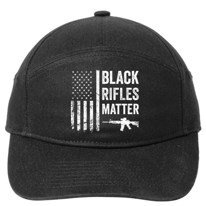 Black Rifles Matter Funny Pro Gun Rights American Flag 7-Panel Snapback Hat