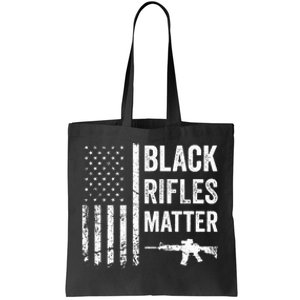 Black Rifles Matter Funny Pro Gun Rights American Flag Tote Bag