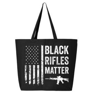 Black Rifles Matter Funny Pro Gun Rights American Flag 25L Jumbo Tote