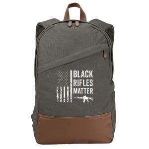 Black Rifles Matter Funny Pro Gun Rights American Flag Cotton Canvas Backpack