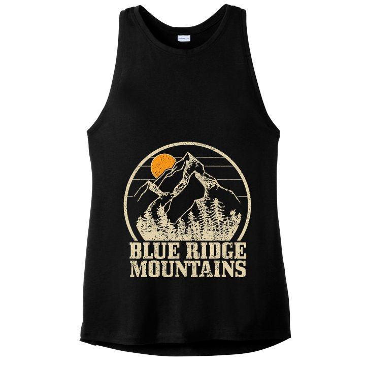 Blue Ridge Mountains Vintage Vintage Hiking Camping Gift Ladies PosiCharge Tri-Blend Wicking Tank