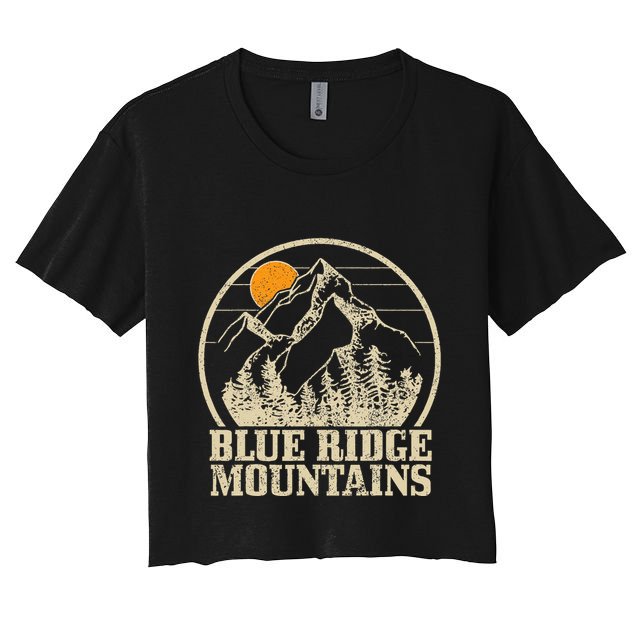 Blue Ridge Mountains Vintage Vintage Hiking Camping Gift Crop Top