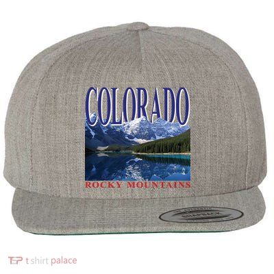 Beautiful Rocky Mountains Colorado Wool Snapback Cap