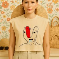 Brain Rot Meme Garment-Dyed Women's Muscle Tee
