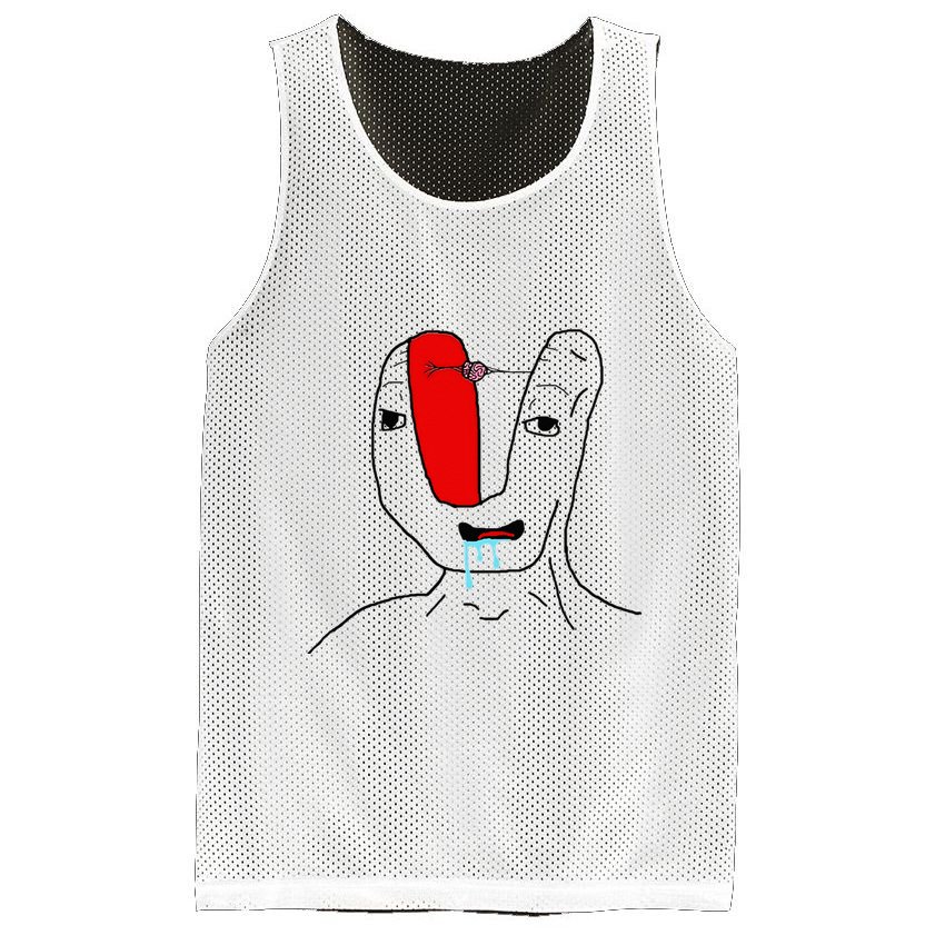 Brain Rot Meme Mesh Reversible Basketball Jersey Tank