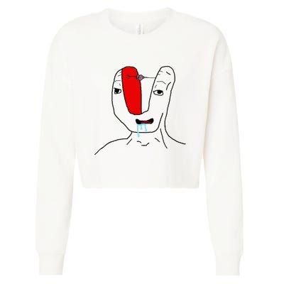 Brain Rot Meme Cropped Pullover Crew