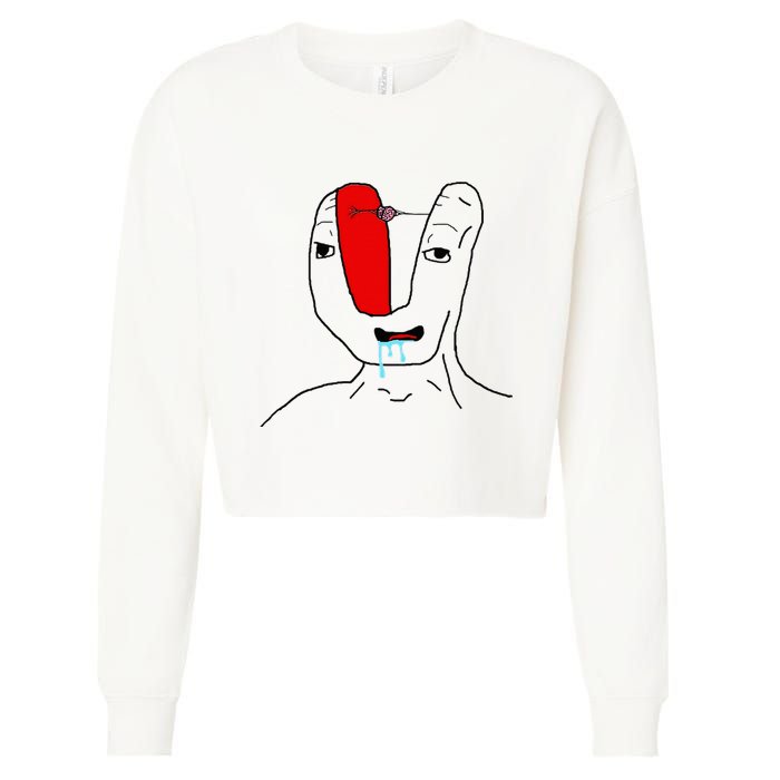 Brain Rot Meme Cropped Pullover Crew