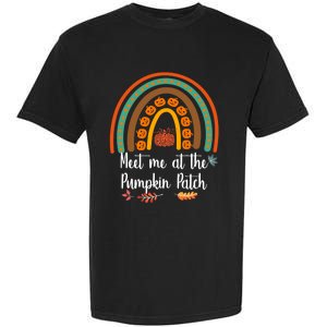 Boho Rainbow Meet Me At The Pumpkin Patch Fall Thanksgiving Gift Garment-Dyed Heavyweight T-Shirt