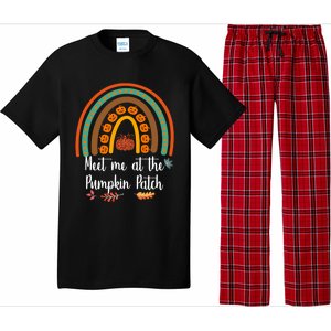 Boho Rainbow Meet Me At The Pumpkin Patch Fall Thanksgiving Gift Pajama Set