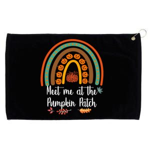 Boho Rainbow Meet Me At The Pumpkin Patch Fall Thanksgiving Gift Grommeted Golf Towel