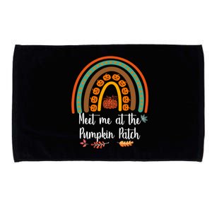 Boho Rainbow Meet Me At The Pumpkin Patch Fall Thanksgiving Gift Microfiber Hand Towel