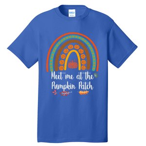 Boho Rainbow Meet Me At The Pumpkin Patch Fall Thanksgiving Gift Tall T-Shirt