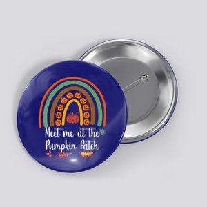 Boho Rainbow Meet Me At The Pumpkin Patch Fall Thanksgiving Gift Button