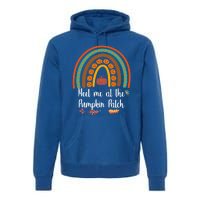 Boho Rainbow Meet Me At The Pumpkin Patch Fall Thanksgiving Gift Premium Hoodie