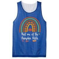 Boho Rainbow Meet Me At The Pumpkin Patch Fall Thanksgiving Gift Mesh Reversible Basketball Jersey Tank