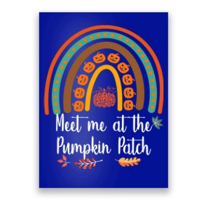 Boho Rainbow Meet Me At The Pumpkin Patch Fall Thanksgiving Gift Poster