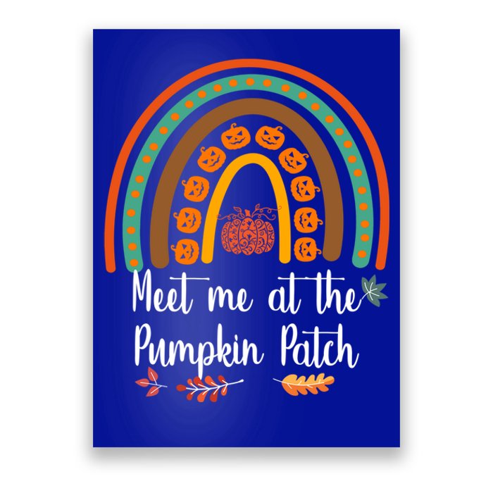 Boho Rainbow Meet Me At The Pumpkin Patch Fall Thanksgiving Gift Poster