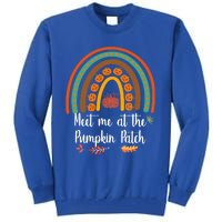 Boho Rainbow Meet Me At The Pumpkin Patch Fall Thanksgiving Gift Tall Sweatshirt