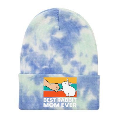 Best Rabbit Mom Ever Cute Bunny Rabbit Mom Tie Dye 12in Knit Beanie