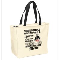 Bull Rider Mom Some People Have To Wait A Lifetime Xmas Zip Tote Bag