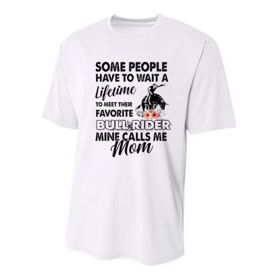 Bull Rider Mom Some People Have To Wait A Lifetime Xmas Youth Performance Sprint T-Shirt