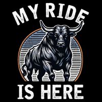 Bull Riding My Ride Is Here Western Cowboy Ranch Rodeo City Backpack