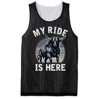 Bull Riding My Ride Is Here Western Cowboy Ranch Rodeo Mesh Reversible Basketball Jersey Tank