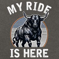 Bull Riding My Ride Is Here Western Cowboy Ranch Rodeo Cotton Canvas Backpack