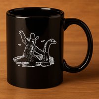 Bigfoot Riding Nessie 11oz C Handle Ceramic Mug