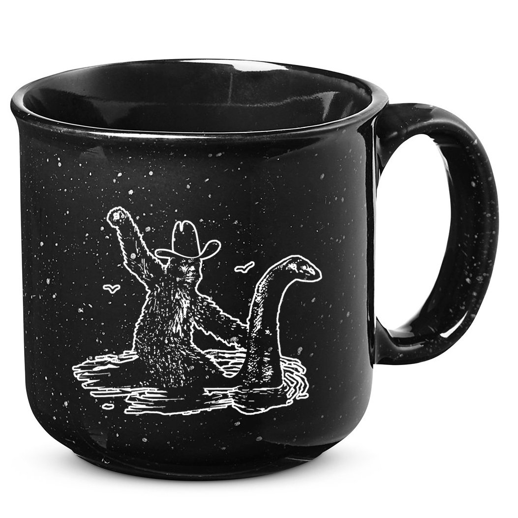 Bigfoot Riding Nessie 15oz Campfire Ceramic Mug