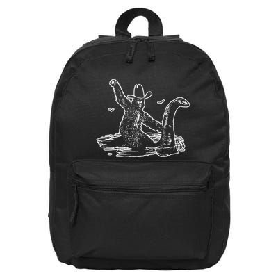 Bigfoot Riding Nessie 16 in Basic Backpack