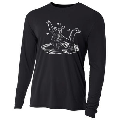 Bigfoot Riding Nessie Cooling Performance Long Sleeve Crew