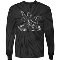 Bigfoot Riding Nessie Tie-Dye Long Sleeve Shirt