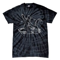 Bigfoot Riding Nessie Tie-Dye T-Shirt